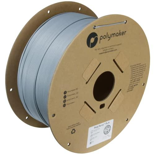 Polymaker PolyTerra PLA - Filamento per stampanti 3D, colore grigio (Fossil Grey), 1,75 mm, 3 kg