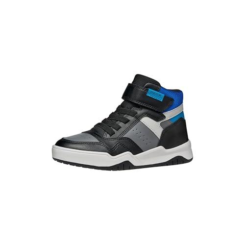 Geox J Perth Boy, Scarpe da Ginnastica, Grigio/Nero, 38 EU