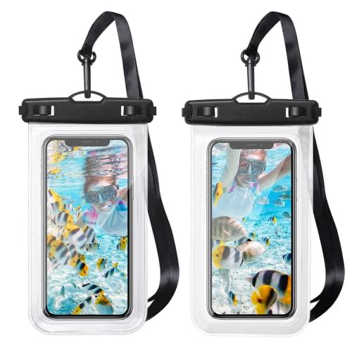 Carehabi Custodia Smartphone Impermeabile, 2 Pezzi Borsa Impermeabile Mare Adatta Per Nuoto Surf Rafting Immersioni Ecc, Compatibile Con Tutti I Telefoni Sotto I 7 Pollici