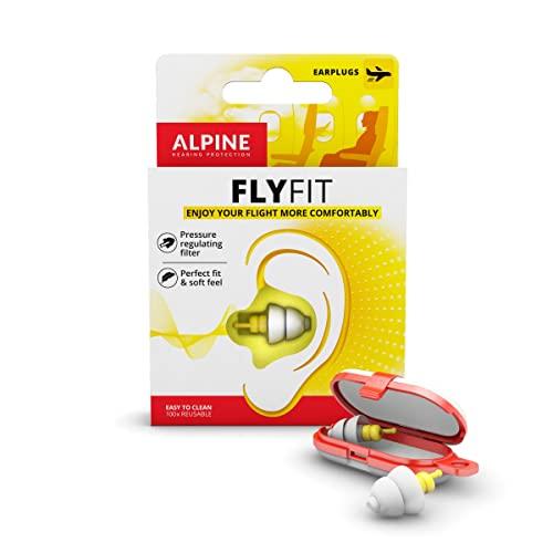 Tappi Alpine FlyFit – Regola la pressione per prevenire dolore al timpano – Filtri morbidi studiati per viaggiare – Materiale ipoallergenico confortevole – Tappi riutilizzabili