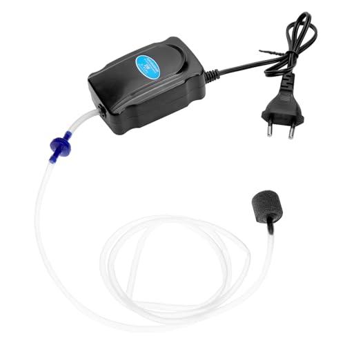 QWORK® Pompa d'aria per acquario 3W, pompa di ossigeno per acquario 2L/min, incluso tubo in silicone da 120 cm, pietra porosa e valvola di ritegno