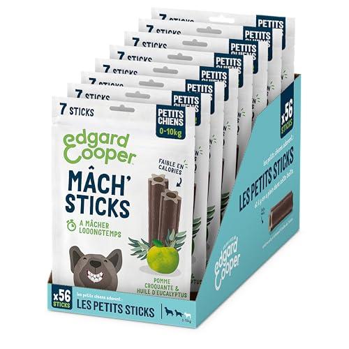 Edgard Cooper Dolcetti Per Cani, (Eucalyptus & Mela, 7 Bastoncini x 8), Piccolo, Uno al giorno, a basso contenuto di calorie, masticazione a lungo efficace, alito fresco