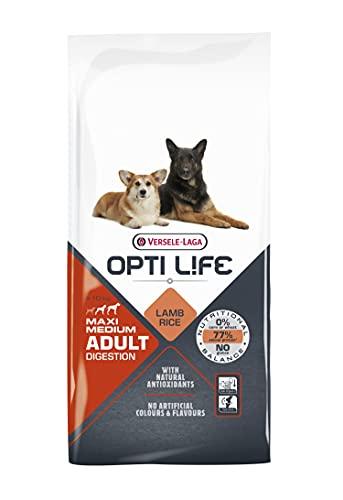 VERSELE-LAGA - Opti Life Adult Digestion Medium & Maxi - Crocchette per cani di taglia media e grande - 12,5kg