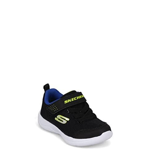 Skechers Skech-stepz 2.0 Mini Wanderer, Scarpe da Ginnastica Bambini e ragazzi, Nero Black Textile Synthetic Blue Lime Trim, 24 EU