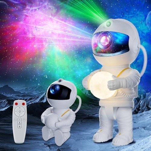 Proiettore Stelle Soffitto LED Astronauta Proiettore Stelle 360° Regolabile, con Telecomando, 8 Modalità di Nebulosa, Luce Notturna, Lampada Proiettore Stelle Bambini Adult