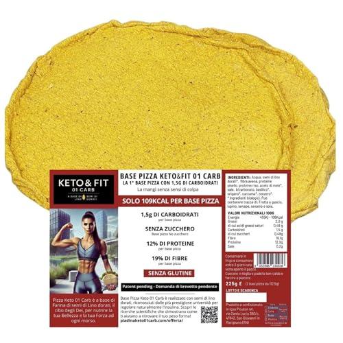 Pizza KETO 01 CARB, la 1° base Pizza con 1,5g di Carboidrati - Confezione singola di 2 basi Pizza da 112,5g