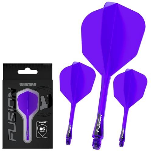 WINMAU Freccette Fusion Sistema Integrato di Volo e Albero - No.6 Forma e Design - Viola, Lunghezza Intermedia