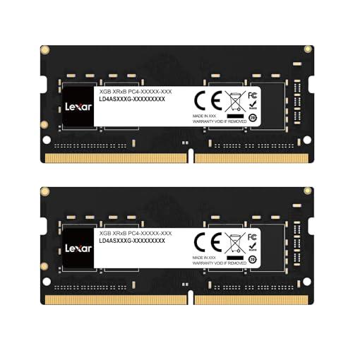 Lexar SODIMM DDR4 RAM 32GB Kit (2 x 16GB), 3200 MHz DRAM, RAM per laptop SODIMM DDR4 a 260 pin, Memoria Laptop, SO-DIMM ad alte Prestazioni, Memoria per Computer Portatile (LD4S16G32C22ST-BGD)