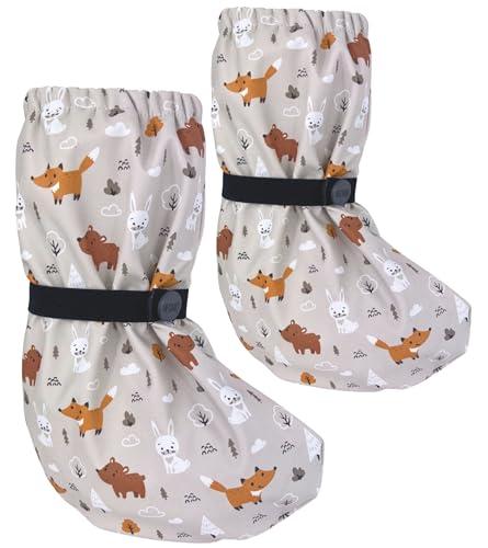 HECKBO Stivaletti da pioggia per bebè - 3-18 mesi - Lumaca - Impermeabili con fodera in pile - scarpe da esterno per neonati e bambini piccoli