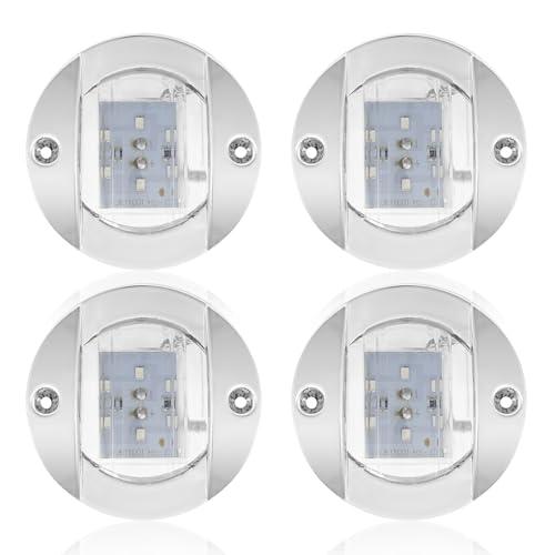 Baceyong 4 luci a LED per barche con 8 viti, 12 V LED per interni per imbarcazioni, luce barca a specchio di poppa, luci di via per barca led