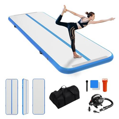 Air Track Ginnastica Artistica 3/4/5/6 Metri 10/20cm Spessore – Tappeto Ginnastica Artistica da Casa con Pompa Elettrica, Tappetino Gonfiabile per Allenamento, Yoga, Cheerleading, Fitness