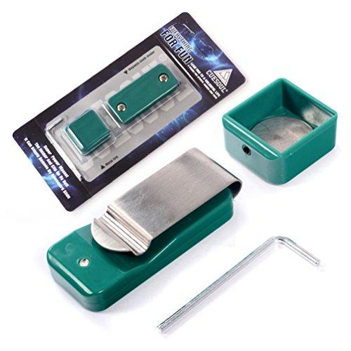 CUESOUL Biliardo Snooker Pool Cue Magnetico Chalk Holder con Clip da Cintura (Verde)