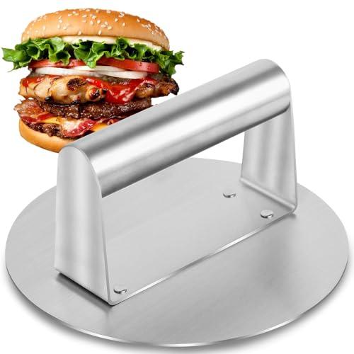 Bafumiu Pressa per Hamburger in Acciaio Inossidabile, 6 Pollici (16 cm) Smash Burger Press, attrezzo Professionale per Smash Burger su Grill a Piastra, Hamburger attrezzo per pressare Il Grasso.