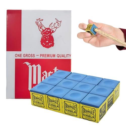KIRZAX Set di 10 pezzi di gesso per tavolo da biliardo, accessori per tavolo da biliardo, gesso per tavolo da biliardo per hobbisti e professionisti, gesso antiscivolo per tavolo da biliardo