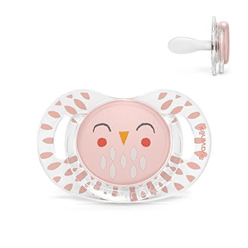 Suavinex, Ciuccio Premium per Neonati +18 Mesi. Ciuccio con tettina simmetrica SX Pro in silicone. ettina piatta e simmetrica. Bonhomia, Rosa