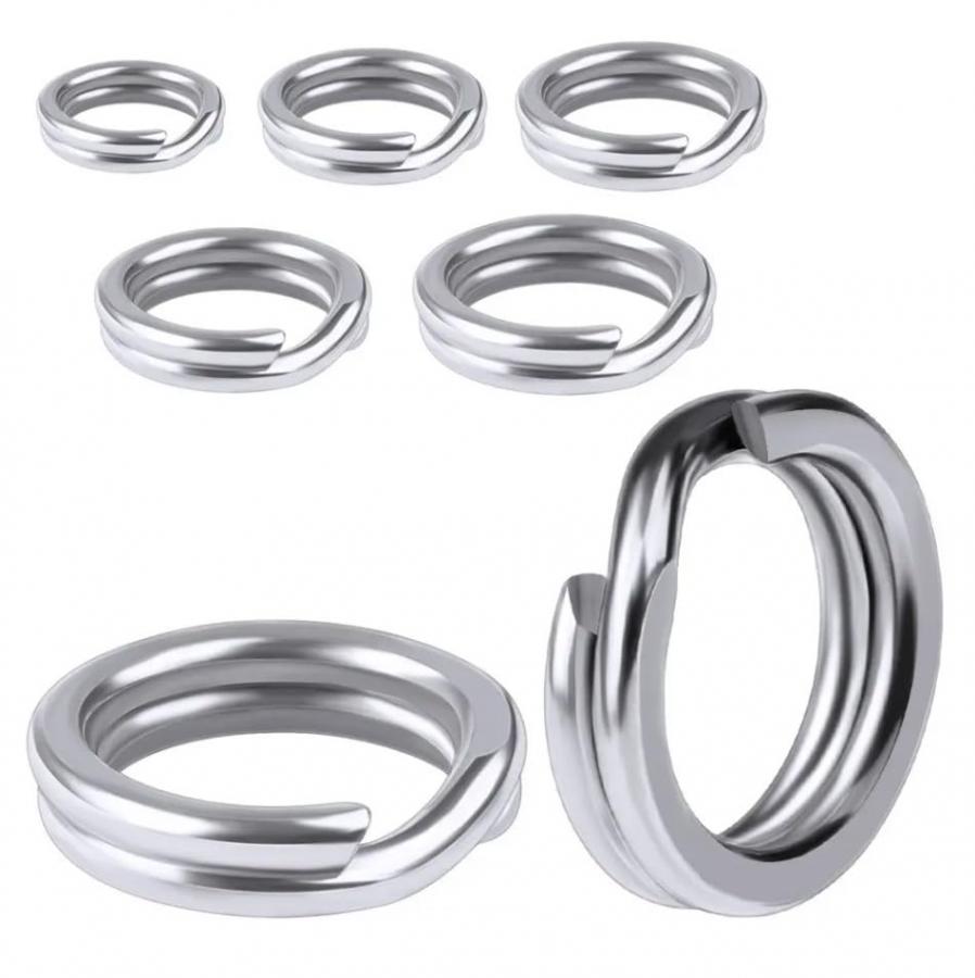 NUOVO AMZfishing® 20x Anelli di Acciaio inossidabile in 12 misure | Set di anelli di acciaio | Set di anelli per pesca | Anelli per pesca in Norvegia (20 pezzi, b: #5 (17kg))