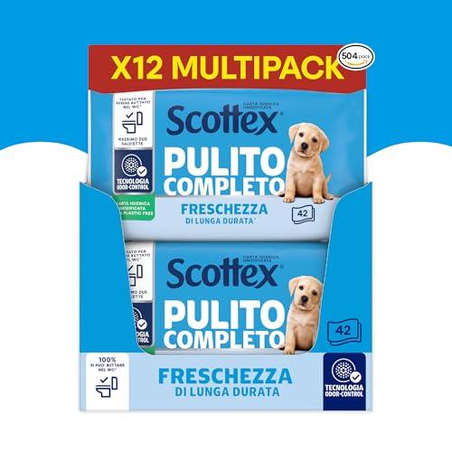 Scottex Pulito Completo Carta Igienica Umidificata, Biodegradabile, Confezione Reciclabile, 504 Salviette (12x42)