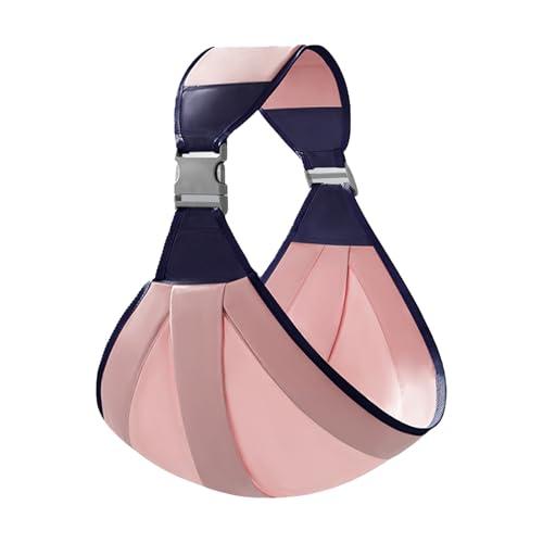 CHUANFU Fascia Neonato, Traspirante Marsupio Neonato 0-36 Mesi, Fascia Porta Bebe Regolabile, Ergonomico Marsupio Bambino, per Bambini Fino a 20 kg (Rosa)