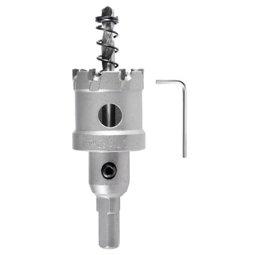 KATUR TCT Punta per sega a tazza in metallo duro 32 mm, Fresa a tazza con punta in carburo di tungsteno, fresa a tazza di grado industriale per acciaio inossidabile, metallo, ferro, lega, rame, legno