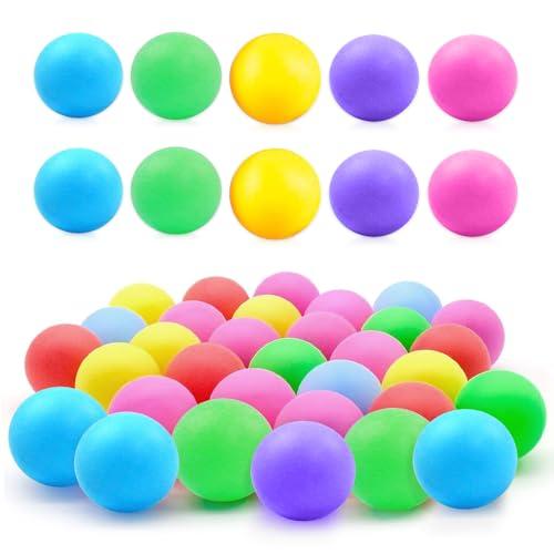Riisoyu Palline da Ping Pong 40 Pezzi - Colorate in Plastica 40 mm per Adulti e Bambini, Giochi di Società