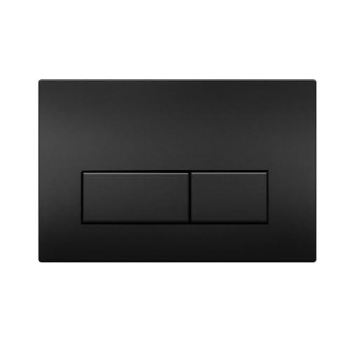 Mendorio Placca di Comando WC, Compatibile con Geberit Sigma, UP300 e UP320, Piastra Doppio Scarico, Dimensioni 243×163 mm, Completa di Set di Leve di Scarico e Telaio di Montaggio,Opaco(Nero).