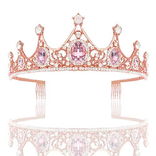 Tiara di cristallo principessa costume corona fascia fiore concorso matrimonio acconciatura compleanno, celebrazione, giorno di festa, regalo di partito