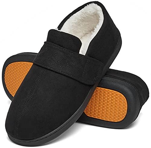 Mishansha Pantofole Uomo Invernali Ciabatte Uomo Invernali da Casa Pantofole Calde Ciabatte Casa Peluche Babbucce Memory Foam Pantofole Chiuse Raisin Black,Gr.43