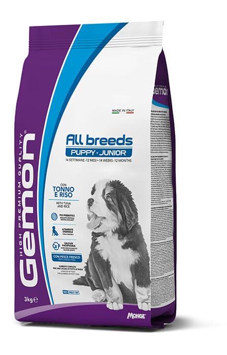 Gemon All Breeds Puppy & Junior con Tonno e Riso Crocchette Cane Cucciolo 3 kg