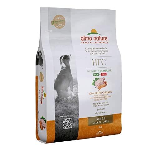 almo nature Crocchette HFC Adult M-L per Cani di Media Taglia con Pollo Fresco, originariamente Adatte al consumo Umano, Ora Cibo per Cani, 8 kg