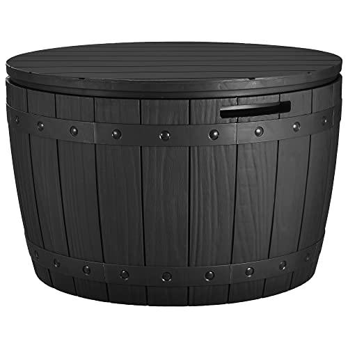 YITAHOME 127L Grande Baule da Giardino in Resina, Baule da Giardino per Mobili da Giardino, Attrezzi da Giardino, Rotondo