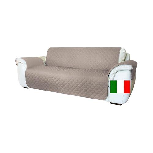Moonange - Copridivano 3 Posti - Copridivano con Braccioli - Seduta 165 cm - Impermeabile - Reversibile - Antiscivolo - Antimacchia - Antigraffio - Antipelo - Copridivano moderno - Tortora