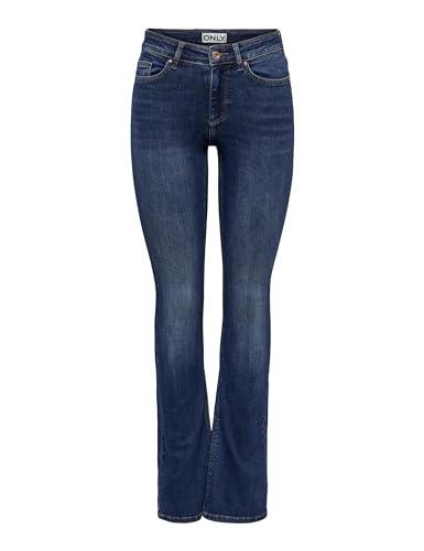 ONLY Onlblush Mid Flared DNM Tai021 Noos, Jeans Donna, Dark Blue Denim, M / 30L