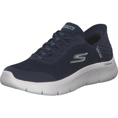 Skechers, Go Walk Flex Grand Entry Donna, Tessuto Blu Navy con Finiture Bianche, 39 EU