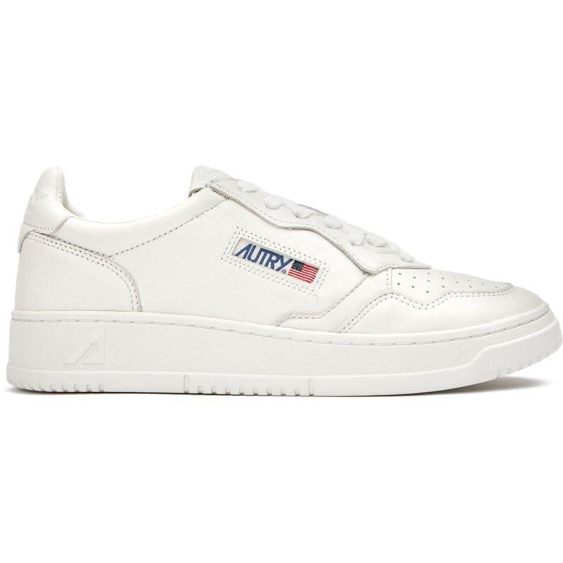 Autry Medalist - Sneaker basse in pelle da uomo, Bianco/Bianco, 41 EU