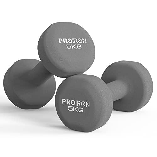 PROIRON, manubri in Neoprene, 2 x 5 kg