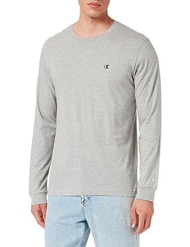Champion Legacy Champion Basics - L-S Crewneck Maglietta a Manica Lunga, Grigio Melange Chiaro, M Uomo FW23