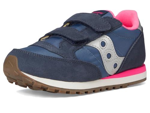 Saucony Sneaker Jazz Double HlSneaker Unisex per Bambini, Navy Argento Rosa, 34 EU