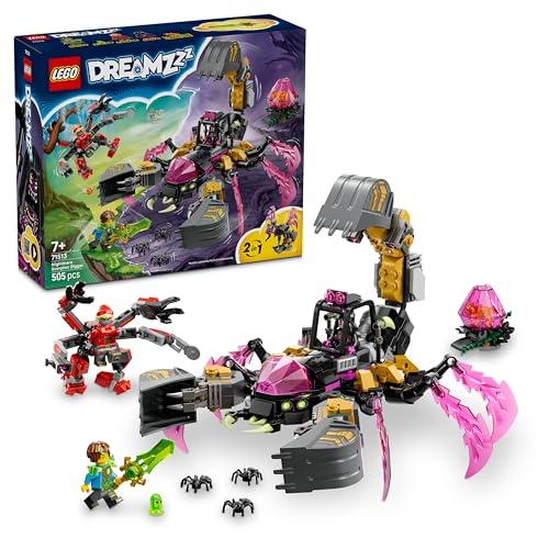 LEGO DREAMZzz 2 in 1 Scorpione Escavatore Giocattolo - Trasformabile in Figura di Vespa - con 3 Minifigure e Creatura del Tesoro Arancione da Collezione - Regalo per Bambini da 7 Anni in su - 71513