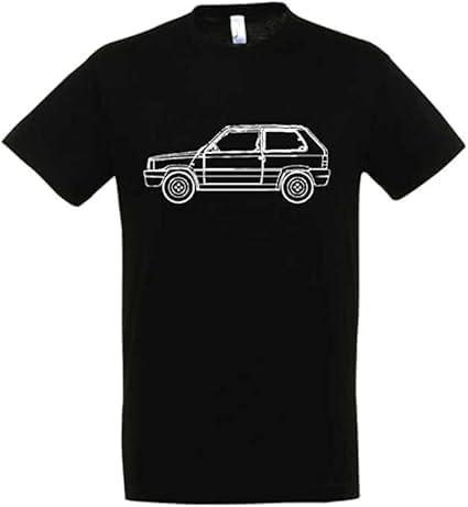 T-shirt in cotone con sagoma auto panda (Nero, S)