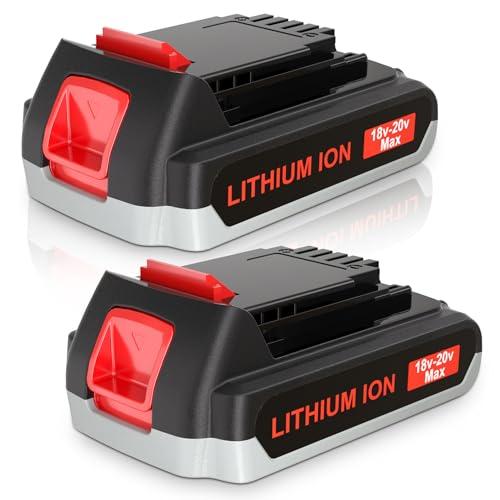 JYJZPB 3.0Ah Batteria di Ricambio per Black Decker 18V, Compatibile per BL2018 BL1518 LB2X4020 LBXR20 LBXR20-OPE LB20 LBX20 BL2018-XJ 194205-3 194309-1 194204-5 196399-0 196673-6 LXT-400 (2-Pezzi)