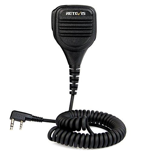 Retevis 2 Pin Altoparlante Microfono Compatibile con Walkie Talkie RT24 RT27 RT21 RT3S RT5 RT5R RT81 Baofeng UV-5R BF-888S BF-88E Kenwood TYT Wouxun Ricetrasmettitore(1 Pezzo)