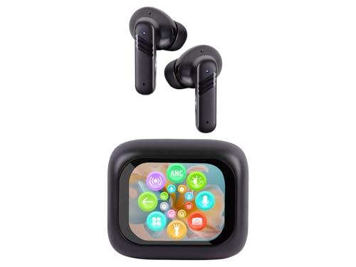 Trevi EAR 100 AID Cuffie Wireless con Traduzione Simultanea AI, ANC/ENC, Display Touch, Audio Hi-Fi, Custodia Ricarica USB-C, Controlli Smart, Nero