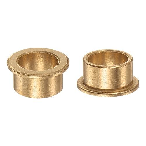 QUARKZMAN 2pz Flangia Cuscinetto Manicotto 16mm Alesaggio x 20mm OD x 12mm Lunghezza x 2mm Flangia Spessore, Bronzo Boccola Autolubrificante Boccole Manicotti per Attrezzature Industriali