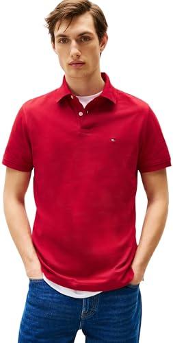 Tommy Hilfiger Uomo Maglietta Polo Maniche Corte 1985 Regular Fit, Multicolore (Medium Red), L
