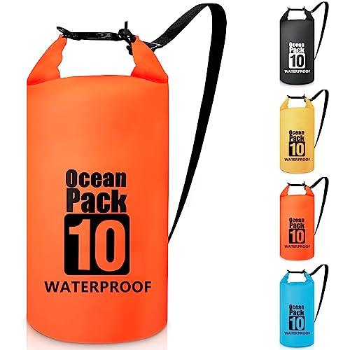 Invool Borse Impermeabili, 5L/10L/20L/30L Dry Bag Sacco Impermeabile con Tracolla Regolabile, Sacche Stagne Impermeabili per Sport Acquatici, Campeggio, Rafting, Kayak, Pesca, Escursionismo