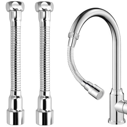 2 Pezzi 16Cm Prolunga Rubinetto Cucina, Funzione Girevole A 360° Prolunga Per Rubinetto Cucina, Estensione Rubinetto Cucina In Acciaio 304 Per Rubinetto Per Lavello Da Cucina, Lavabo, Bagno