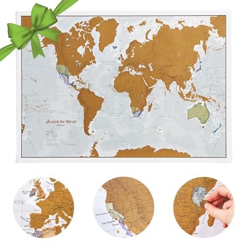 Scratch the World® Travel Map - Poster con mappa del mondo da grattare - Aggiornato nel 2025 - A2-59 x 42 cm - Maps International - 50 anni + di creazione di mappe
