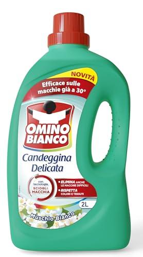 Omino Bianco - Candeggina Delicata, Tecnologia Anti Odor, Azione Igienizzante e Smacchiante, Essenza Muschio Bianco, 2000 ml