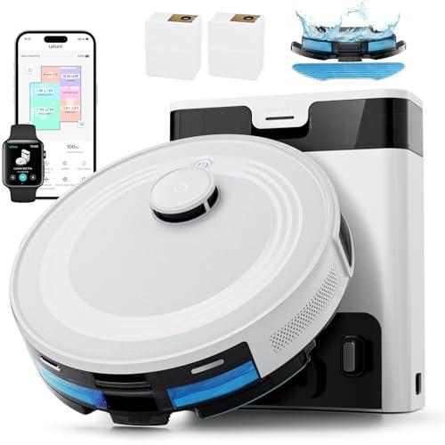 LEFANT M2 Pro Robot Aspirapolvere Lavapavimenti con Mappatura, Navigazione Laser dToF, Aspirapolvere 6000Pa, Stazione Svuotamento Automatico, Navigazione PSD, Pulizia Personalizzata, WiFi/App/Alexa
