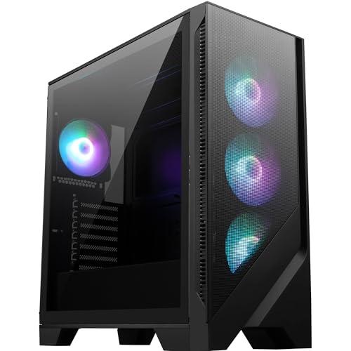 MSI MAG FORGE 321R AIRFLOW Case PC Mid-Tower - Capacità ATX, Supporto GPU RTX 40, Ventole ARGB, Filtri Antipolvere Magnetici, Vetro Temperato, Scheda di Controllo 4-ARGB-Fan, USB 3.2 Gen 2x2 Type-C